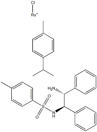 (R,R)-N-(p-Toluenesulfonyl)-1,2-diphenylethylenediamine(Chloro)(p-cymene)ruthenium(II) 化学構造式
