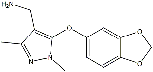 [5-(2H-1,3-benzodioxol-5-yloxy)-1,3-dimethyl-1H-pyrazol-4-yl]methanamine Structure