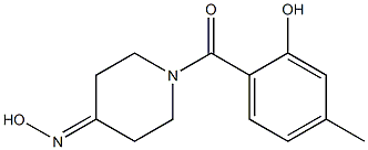 1-(2-hydroxy-4-methylbenzoyl)piperidin-4-one oxime Structure