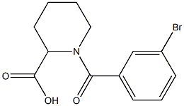 1-(3-bromobenzoyl)piperidine-2-carboxylic acid Structure