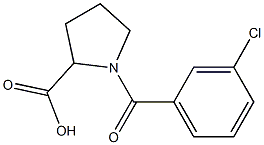 1-(3-chlorobenzoyl)pyrrolidine-2-carboxylic acid Structure