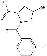 1-(3-fluorobenzoyl)-4-hydroxypyrrolidine-2-carboxylic acid Structure