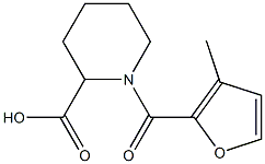 1-(3-methyl-2-furoyl)piperidine-2-carboxylic acid Struktur