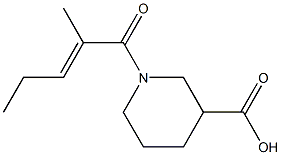 1-[(2E)-2-methylpent-2-enoyl]piperidine-3-carboxylic acid Struktur