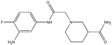 1-{2-[(3-amino-4-fluorophenyl)amino]-2-oxoethyl}piperidine-3-carboxamide Struktur