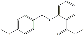 1-{2-[(4-methoxyphenyl)methoxy]phenyl}propan-1-one Struktur
