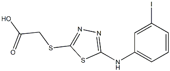 2-({5-[(3-iodophenyl)amino]-1,3,4-thiadiazol-2-yl}sulfanyl)acetic acid Structure