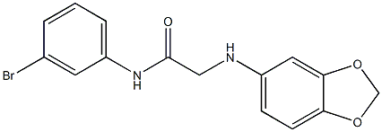 2-(2H-1,3-benzodioxol-5-ylamino)-N-(3-bromophenyl)acetamide Struktur