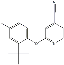 2-(2-tert-butyl-4-methylphenoxy)pyridine-4-carbonitrile Struktur