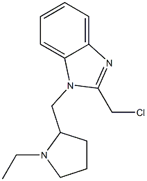 2-(chloromethyl)-1-[(1-ethylpyrrolidin-2-yl)methyl]-1H-1,3-benzodiazole,,结构式
