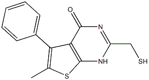 2-(mercaptomethyl)-6-methyl-5-phenylthieno[2,3-d]pyrimidin-4(1H)-one Struktur