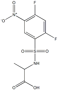 2-[(2,4-difluoro-5-nitrobenzene)sulfonamido]propanoic acid Struktur