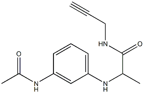 2-[(3-acetamidophenyl)amino]-N-(prop-2-yn-1-yl)propanamide Struktur