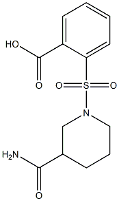 2-[(3-carbamoylpiperidine-1-)sulfonyl]benzoic acid Struktur