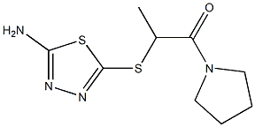 2-[(5-amino-1,3,4-thiadiazol-2-yl)sulfanyl]-1-(pyrrolidin-1-yl)propan-1-one Struktur