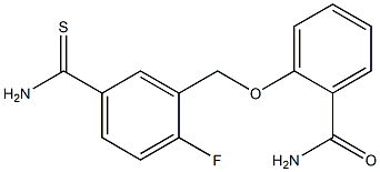 2-[(5-carbamothioyl-2-fluorophenyl)methoxy]benzamide Struktur