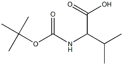 2-[(tert-butoxycarbonyl)amino]-3-methylbutanoic acid Struktur