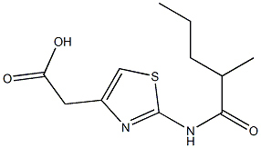 2-[2-(2-methylpentanamido)-1,3-thiazol-4-yl]acetic acid Struktur