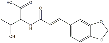 2-{[(2E)-3-(1,3-benzodioxol-5-yl)prop-2-enoyl]amino}-3-hydroxybutanoic acid Structure