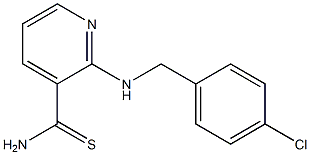 2-{[(4-chlorophenyl)methyl]amino}pyridine-3-carbothioamide 结构式