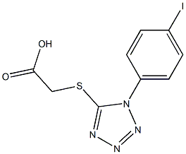 2-{[1-(4-iodophenyl)-1H-1,2,3,4-tetrazol-5-yl]sulfanyl}acetic acid 化学構造式