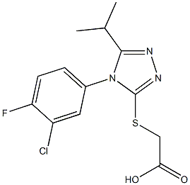 2-{[4-(3-chloro-4-fluorophenyl)-5-(propan-2-yl)-4H-1,2,4-triazol-3-yl]sulfanyl}acetic acid Struktur