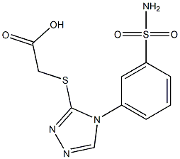 2-{[4-(3-sulfamoylphenyl)-4H-1,2,4-triazol-3-yl]sulfanyl}acetic acid 结构式