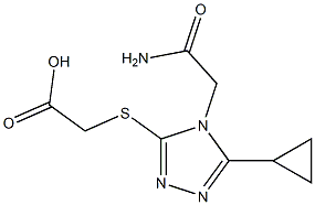 2-{[4-(carbamoylmethyl)-5-cyclopropyl-4H-1,2,4-triazol-3-yl]sulfanyl}acetic acid Struktur