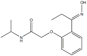 2-{2-[(1E)-N-hydroxypropanimidoyl]phenoxy}-N-isopropylacetamide Struktur