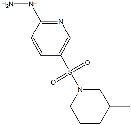 2-hydrazinyl-5-[(3-methylpiperidine-1-)sulfonyl]pyridine Structure