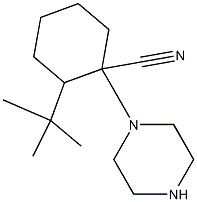 2-tert-butyl-1-(piperazin-1-yl)cyclohexane-1-carbonitrile Structure
