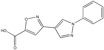 3-(1-phenyl-1H-pyrazol-4-yl)-1,2-oxazole-5-carboxylic acid Struktur