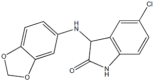 3-(2H-1,3-benzodioxol-5-ylamino)-5-chloro-2,3-dihydro-1H-indol-2-one Structure