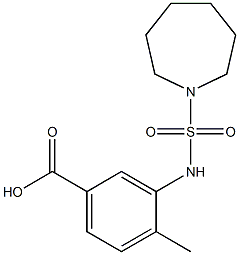 3-[(azepane-1-sulfonyl)amino]-4-methylbenzoic acid 化学構造式