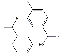 3-[(cyclohex-3-en-1-ylcarbonyl)amino]-4-methylbenzoic acid Struktur