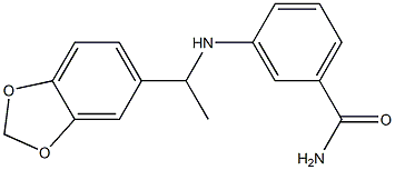 3-{[1-(2H-1,3-benzodioxol-5-yl)ethyl]amino}benzamide Structure