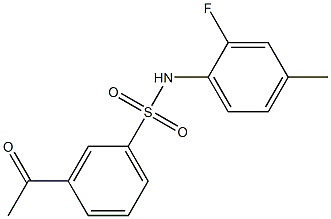 3-acetyl-N-(2-fluoro-4-methylphenyl)benzene-1-sulfonamide