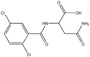 3-carbamoyl-2-[(2,5-dichlorophenyl)formamido]propanoic acid Struktur