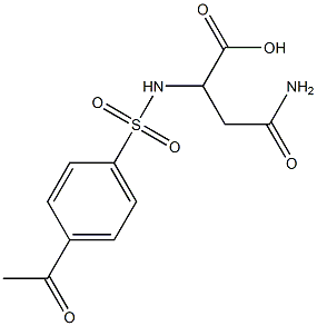 3-carbamoyl-2-[(4-acetylbenzene)sulfonamido]propanoic acid Struktur