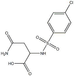 3-carbamoyl-2-[(4-chlorobenzene)sulfonamido]propanoic acid 化学構造式