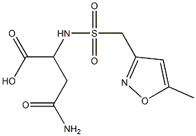 3-carbamoyl-2-{[(5-methyl-1,2-oxazol-3-yl)methane]sulfonamido}propanoic acid Struktur