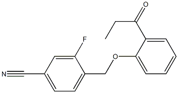 3-fluoro-4-(2-propanoylphenoxymethyl)benzonitrile