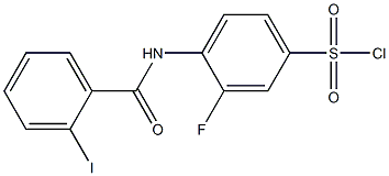 3-fluoro-4-[(2-iodobenzene)amido]benzene-1-sulfonyl chloride