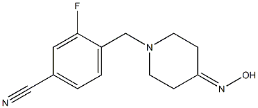 3-fluoro-4-{[4-(hydroxyimino)piperidin-1-yl]methyl}benzonitrile Struktur