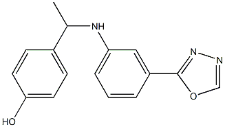 4-(1-{[3-(1,3,4-oxadiazol-2-yl)phenyl]amino}ethyl)phenol Structure