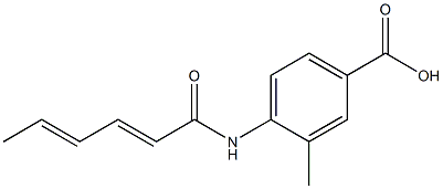 4-[(2E,4E)-hexa-2,4-dienoylamino]-3-methylbenzoic acid Structure