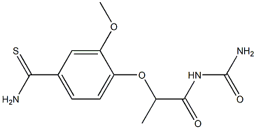4-{[1-(carbamoylamino)-1-oxopropan-2-yl]oxy}-3-methoxybenzene-1-carbothioamide Struktur