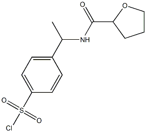 4-{1-[(tetrahydrofuran-2-ylcarbonyl)amino]ethyl}benzenesulfonyl chloride Struktur