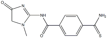 4-carbamothioyl-N-(1-methyl-4-oxo-4,5-dihydro-1H-imidazol-2-yl)benzamide Struktur