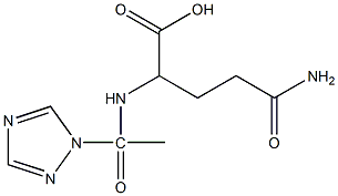4-carbamoyl-2-[1-(1H-1,2,4-triazol-1-yl)acetamido]butanoic acid Struktur
